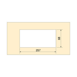 Passacavi da tavolo Emuca Quadrum, rettangolare, 269x80 mm, da incasso, Alluminio, Verniciato nero