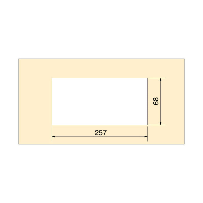Passacavi da tavolo Emuca Quadrum, rettangolare, 269x80 mm, da incasso, Alluminio, Verniciato nero