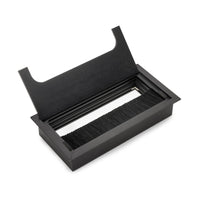 Passacavi da tavolo Emuca Quadrum, rettangolari, 269x80 mm, da incasso, Alluminio, Verniciato bianco