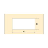 Passacavi da tavolo Emuca Quadrum, rettangolari, 269x80 mm, da incasso, Alluminio, Verniciato bianco