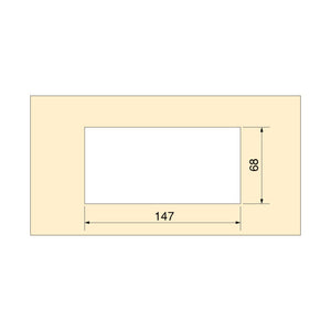 Passacavi da tavolo Emuca Quadrum, rettangolari, 269x80 mm, da incasso, Alluminio, Verniciato bianco