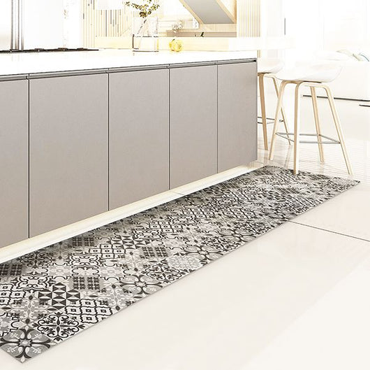 Passatoia da Cucina in Vinile Lavabile e Antigraffio Piastrelle Grigie 50x240