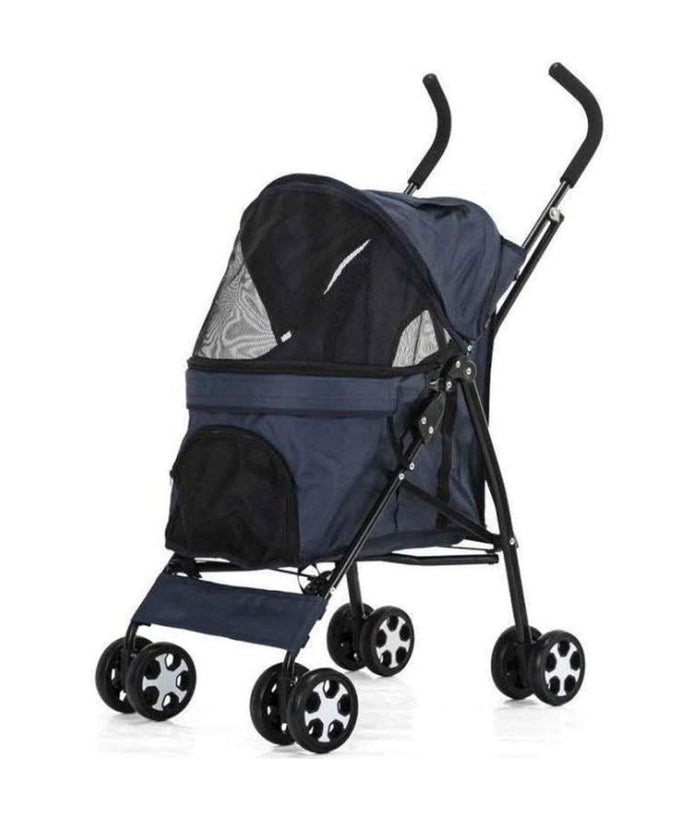 Passeggino Cani Viaggi Carrozzina Pieghevole Parapioggia Auto Portatile 4 Ruote         