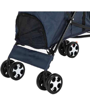 Passeggino Cani Viaggi Carrozzina Pieghevole Parapioggia Auto Portatile 4 Ruote         