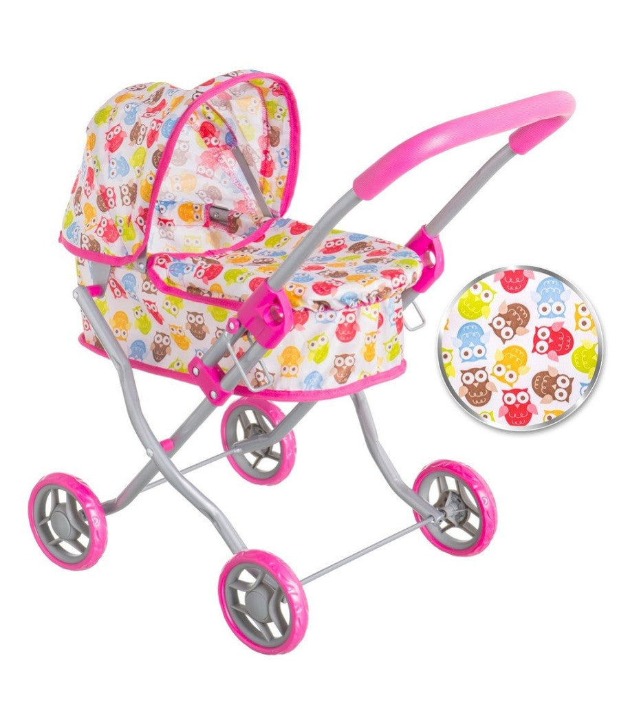 Passeggino Carrozzina Bambole Giocattolo Bambini Pieghevole Cappottina E Copertura         