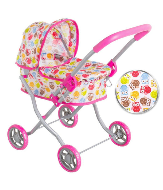 Passeggino Carrozzina Bambole Giocattolo Bambini Pieghevole Cappottina E Copertura         