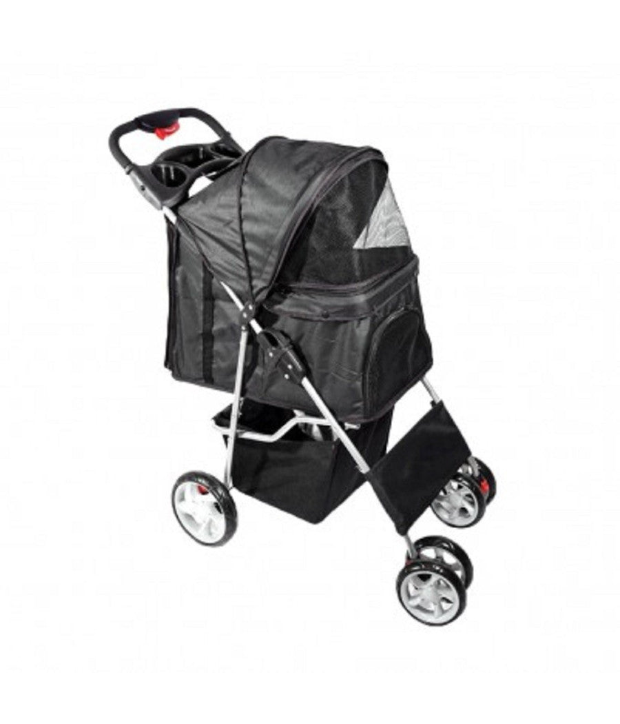 Passeggino Per Cani Cane Pieghevole Buggy Trasportino Con Zip Traspirante Lavabile         