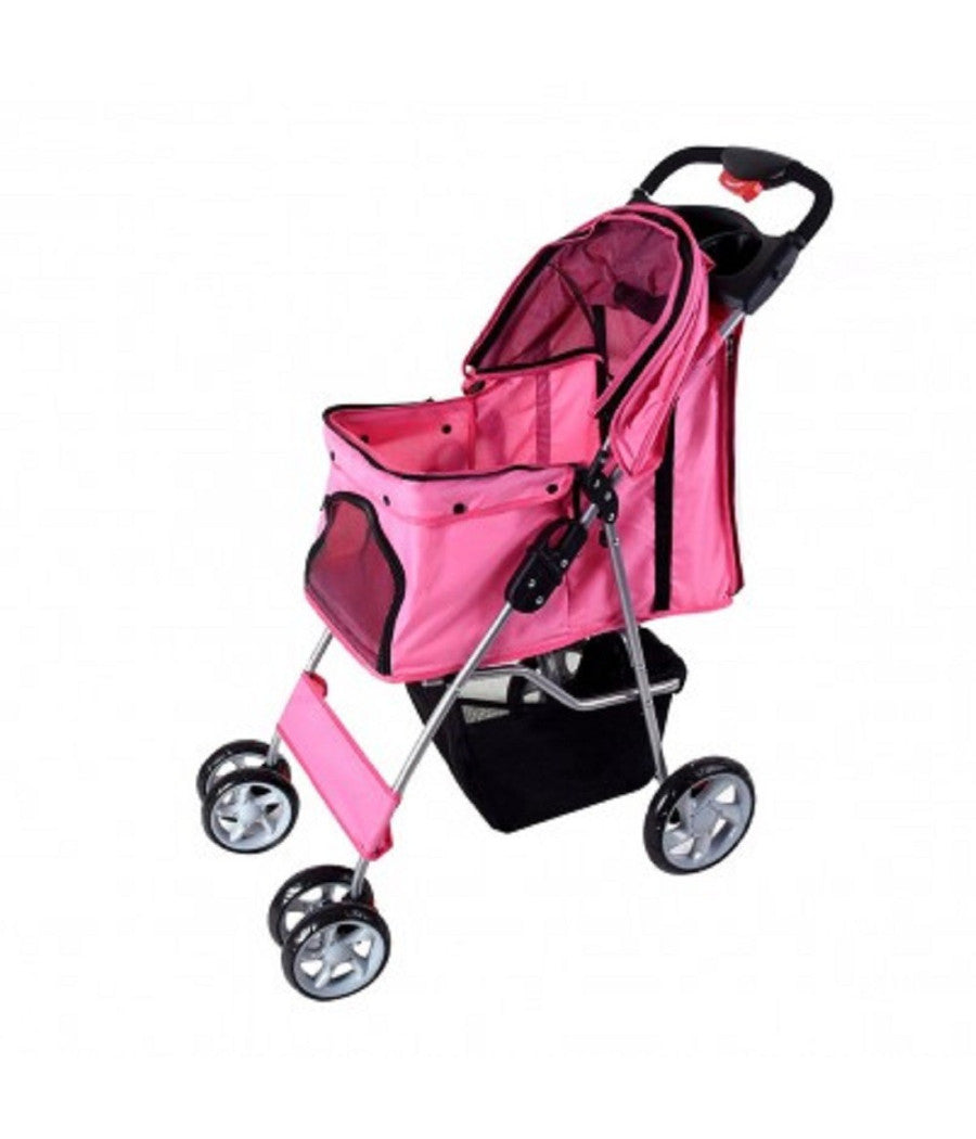 Passeggino Per Cani Cane Pieghevole Buggy Trasportino Con Zip Traspirante Lavabile         
