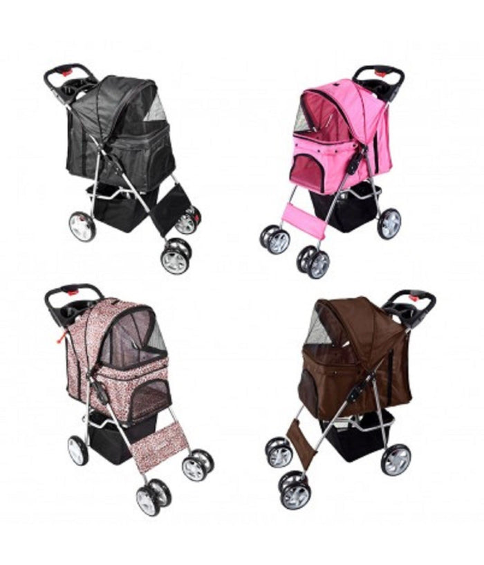 Passeggino Per Cani Cane Pieghevole Buggy Trasportino Con Zip Traspirante Lavabile         