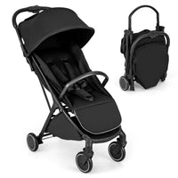 Passeggino leggero per bambini piegatura con una mano, Passeggino portatile con schienale reclinabile Nero-Passeggini per bimbi