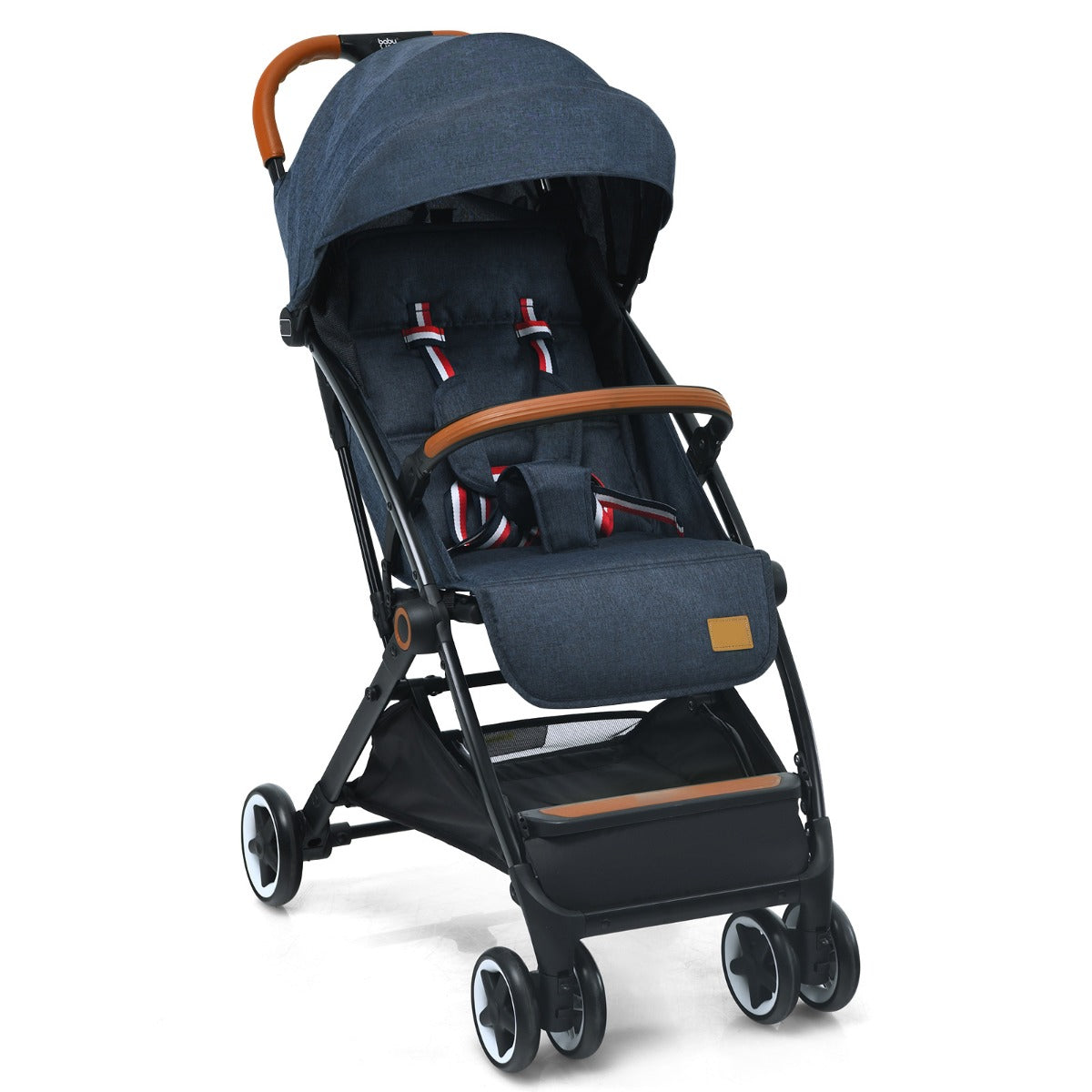 Passeggino pieghevole con telaio in alluminio schienale regolabili, Passeggino per bambini 0-3 anni Blu scuro-Passeggini per bimbi