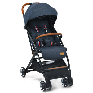 Passeggino pieghevole con telaio in alluminio schienale regolabili, Passeggino per bambini 0-3 anni Blu scuro-Passeggini per bimbi