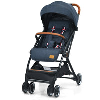 Passeggino pieghevole con telaio in alluminio schienale regolabili, Passeggino per bambini 0-3 anni Blu scuro-Passeggini per bimbi