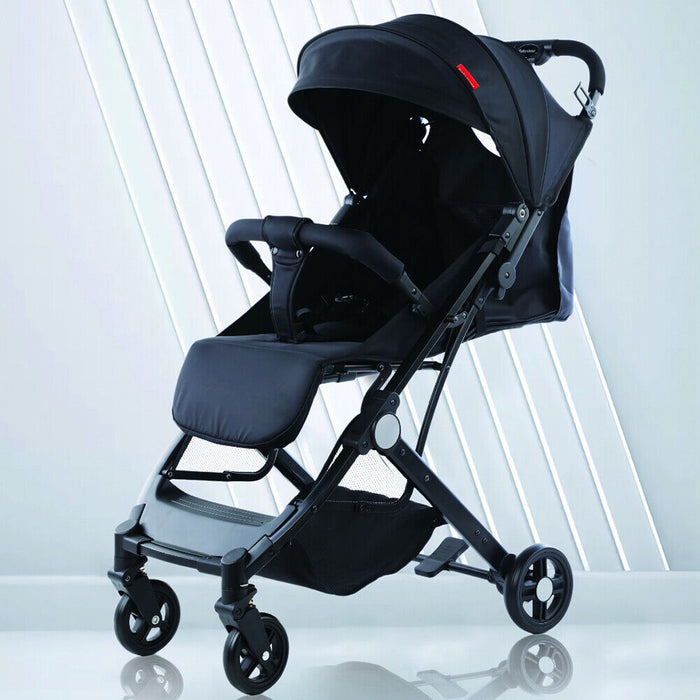 Passeggino Wizy Easy Ultra Leggero Chiusura Facilitata Salvaspazio Portata 15 kg-Nero