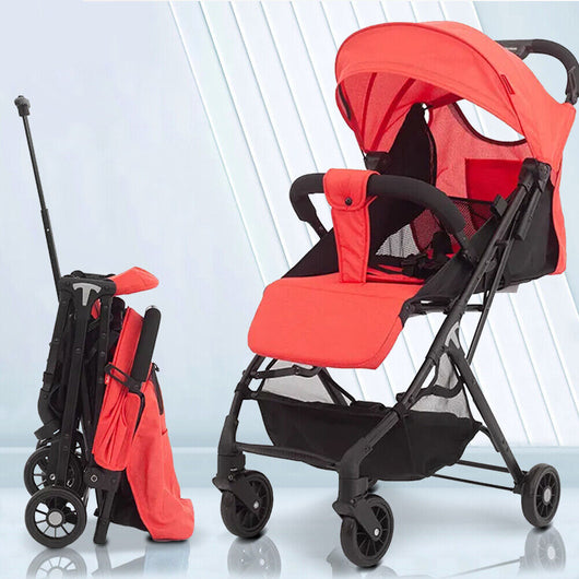 Passeggino Wizy Pro Ultra Leggero Chiusura Facilitata Salvaspazio Portata 15 kg-Rosso