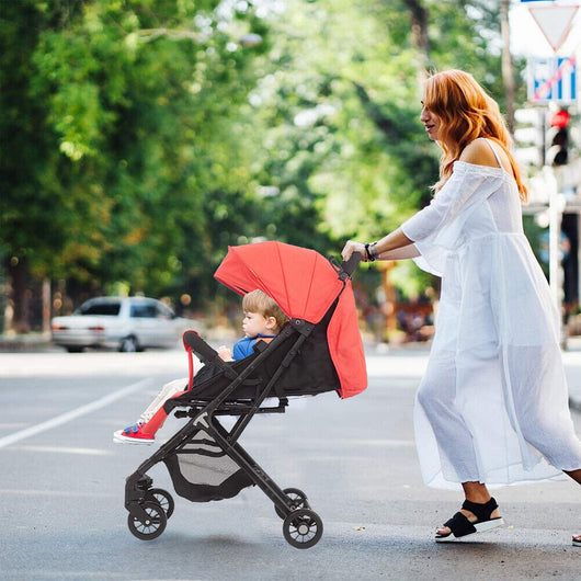 Passeggino Wizy Pro Ultra Leggero Chiusura Facilitata Salvaspazio Portata 15 kg-Rosso