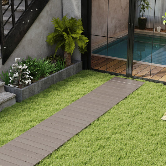 Passerella dritta da esterno con connessione a filo metallico-Passerella decorativa resistente alle intemperie per matrimonio festa Grigia