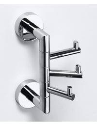 Gancio rotante triplo OMEGA ottone cromato 11x19x6,5cm