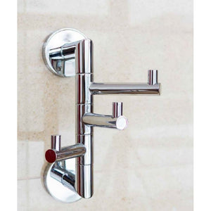 Gancio rotante triplo OMEGA ottone cromato 11x19x6,5cm