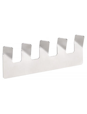 Gancio a gancio NIVA a 5 ganci in acciaio inox con adesivo 27 x5,7 x8 cm