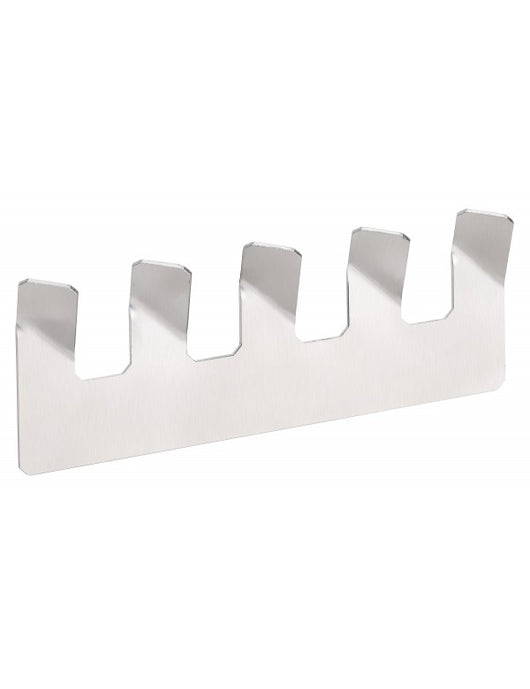 Gancio a gancio NIVA a 5 ganci in acciaio inox con adesivo 27 x5,7 x8 cm