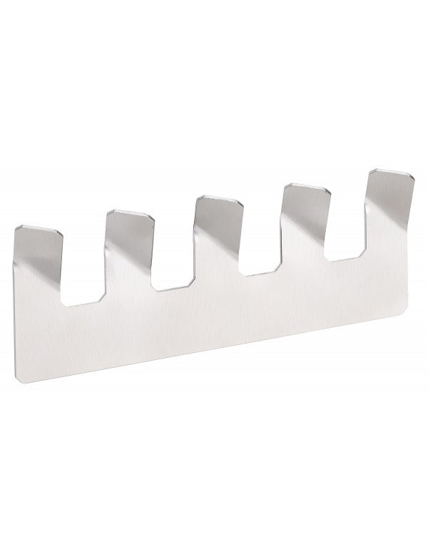 Gancio a gancio NIVA a 5 ganci in acciaio inox con adesivo 27 x5,7 x8 cm