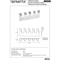 Gancio a gancio NIVA a 5 ganci in acciaio inox con adesivo 27 x5,7 x8 cm