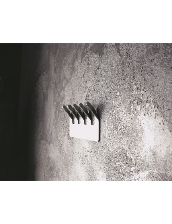 Gancio a gancio NIVA a 5 ganci in acciaio inox con adesivo 27 x5,7 x8 cm