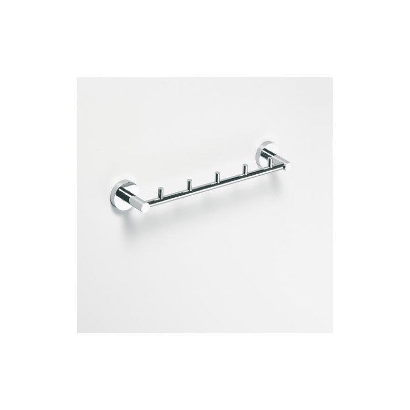 Gancio OMEGA 5 ganci ottone cromato 39,5x5,5x7cm