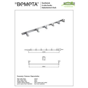 NEO gancio a 6 ganci in acciaio inox 41 x2,8 x4 cm