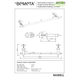 RAWELL 3 ganci gancio bianco per radiatore 35,5x4x9 cm
