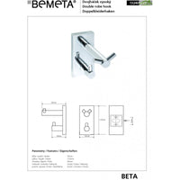 Appendiabiti BETA doppio ottone cromato 5,5cm x 12cm x9cm