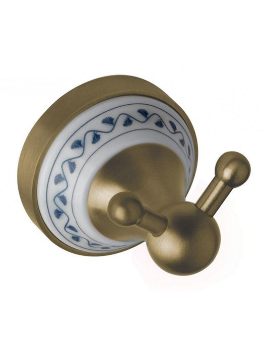 Appendiabiti doppio KERA in ottone e ceramica 6,6 x6,6 x7,4 cm