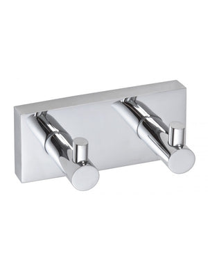 Gancio da parete doppio BETA in ottone cromato 12cm x 5,5cm x5cm