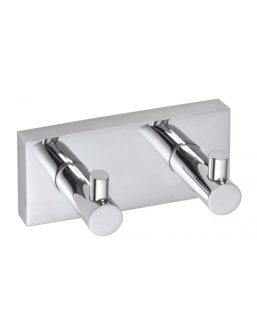 Gancio da parete doppio BETA in ottone cromato 12cm x 5,5cm x5cm