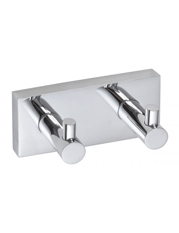 Gancio da parete doppio BETA in ottone cromato 12cm x 5,5cm x5cm