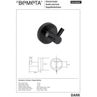 Gancio a doppia parete DARK 5,5 cm x 5,5 cm x 5 cm