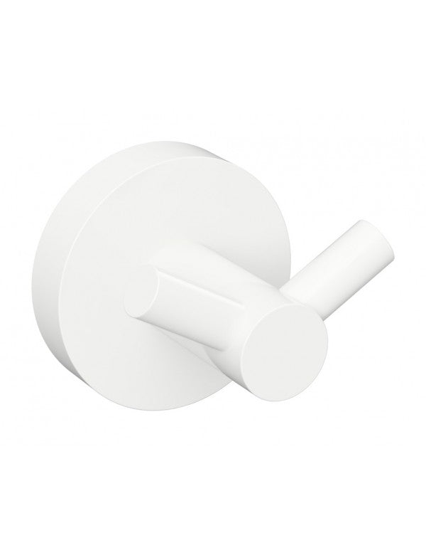 Gancio da parete doppio BIANCO in ottone bianco 5,5cm