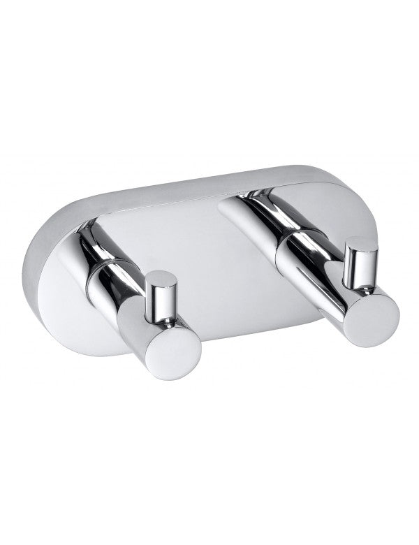 Appendiabiti doppio OMEGA ottone cromato 12x5,5x5cm