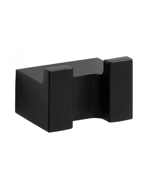 NERO Appendiabiti Rettangolare Doppio in Ottone Nero 3,7 x2,6 x3 cm