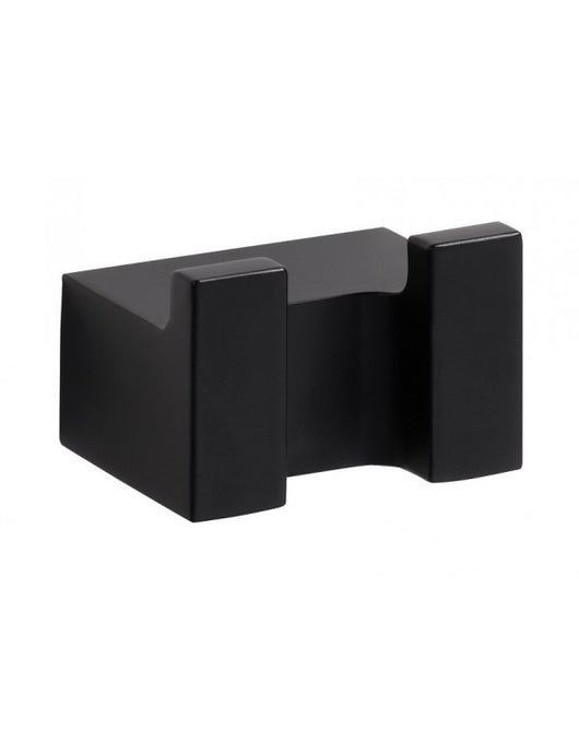NERO Appendiabiti Rettangolare Doppio in Ottone Nero 3,7 x2,6 x3 cm