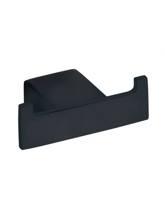 NERO Appendiabiti Rettangolare Doppio in Ottone Nero 8 x2,8 x3,9 cm