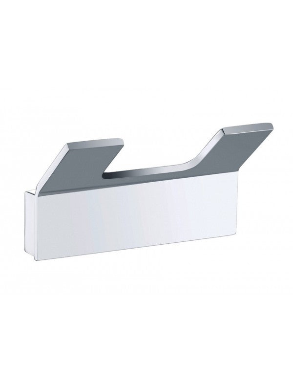 Appendiabiti doppio rettangolare SOLO in ottone cromato 8,3 x4,6 x3,3 cm