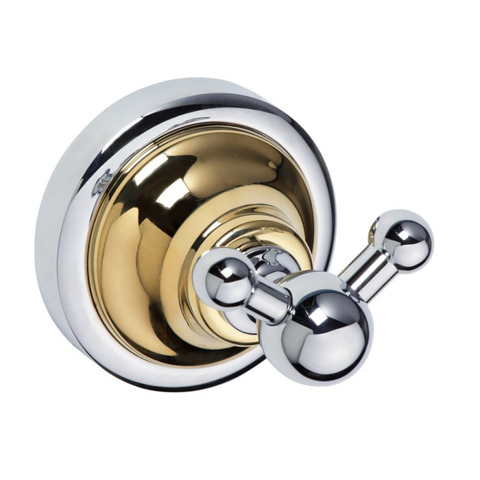 Appendiabiti doppio RETRO in ottone cromo-oro 6,5x6,5x6,5 cm