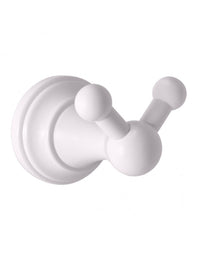 Appendiabiti doppio retrò MORAVA in ottone bianco 7,85x5,85x5,95 cm