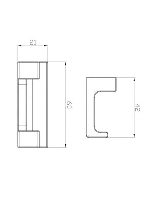Appendiabiti doppio NIL in ottone dorato 6x4,2x2,1 cm
