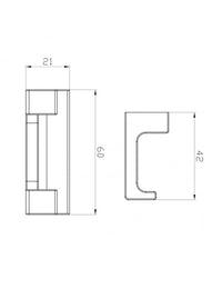 Appendiabiti doppio NIL in metallo grigio ottone 6x4,2x2,1 cm