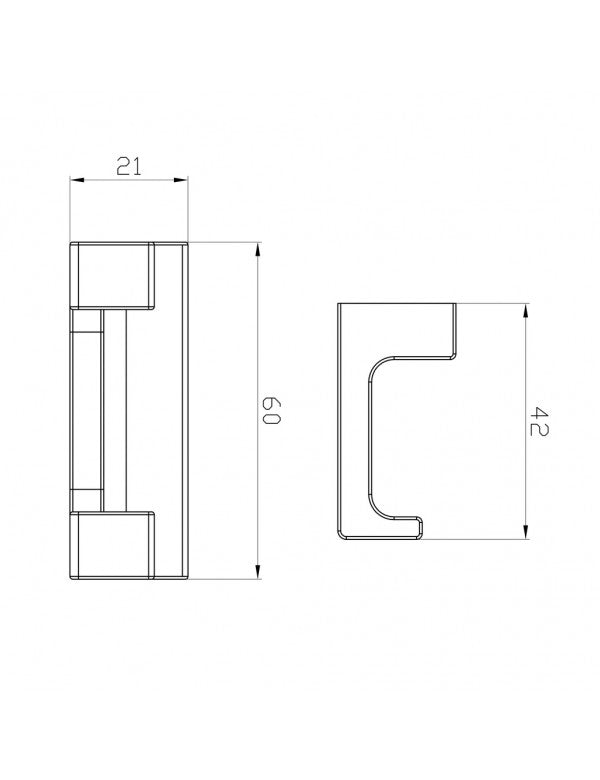 Appendiabiti doppio NIL in ottone cromato 6x4,2x2,1 cm