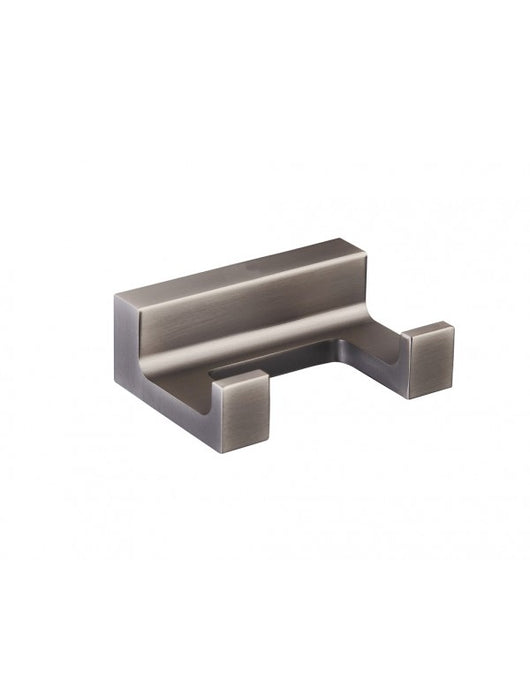 Appendiabiti doppio NIL in metallo grigio ottone 6x4,2x2,1 cm
