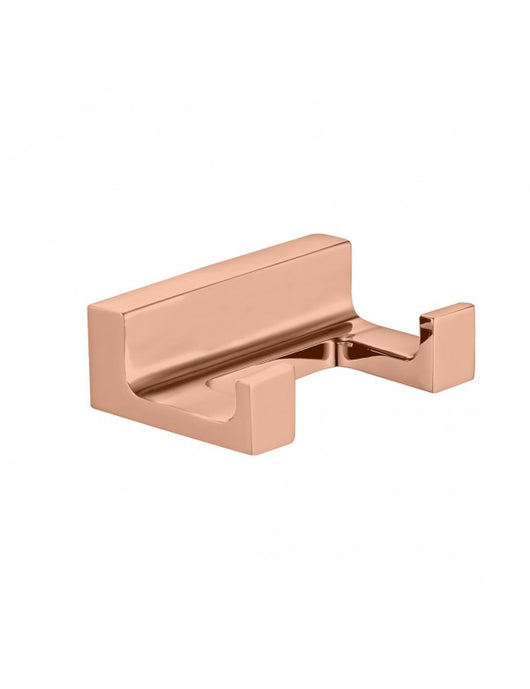 Appendiabiti doppio NIL in ottone oro rosa lucido 6x4,2x2,1 cm